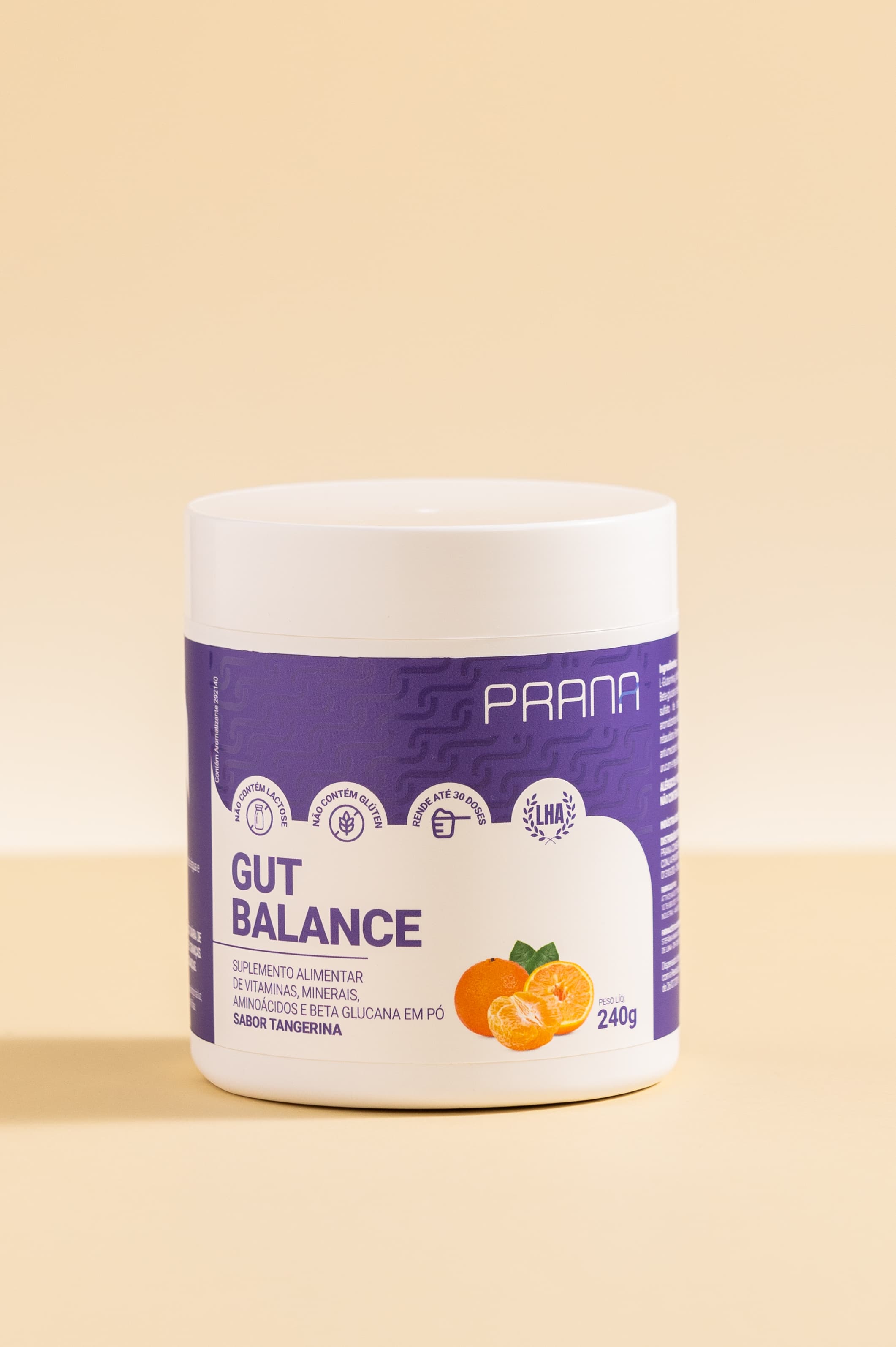 Gut Balance Prana Nutrition®, suplemento em pó sabor tangerina, 240g